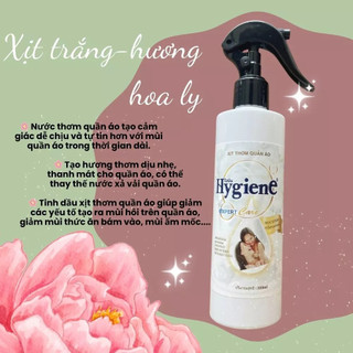 Xịt Thơm quần áo Hygiene Thái Lan 300ml khử mùi hôi hiệu quả giúp quần áo thơm lâu hơn