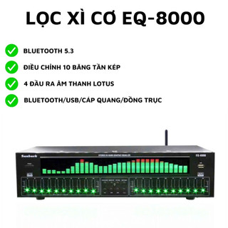  Lọc Xì Equalizer Sunbuck EQ-8000 Lọc Xì Âm Thanh 2 Kênh chất lượng cao chống hú rít đèn nháy led nhiều kiểu 