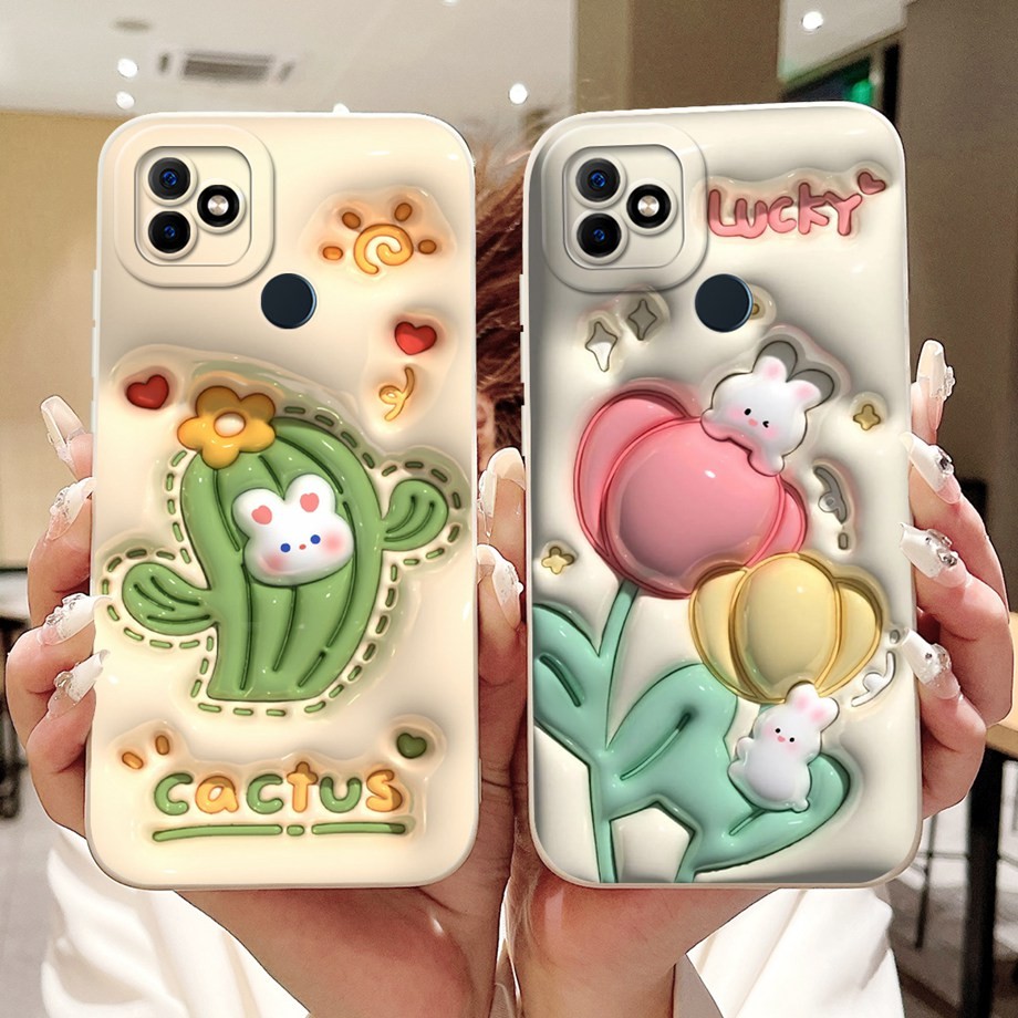 Vỏ Cho Itel P36 Vision 1 Plus Vỏ Điện Thoại Xương Rồng Hoa Mờ Silicon Mềm Vỏ Bảo Vệ Cho Itel P36 P 3