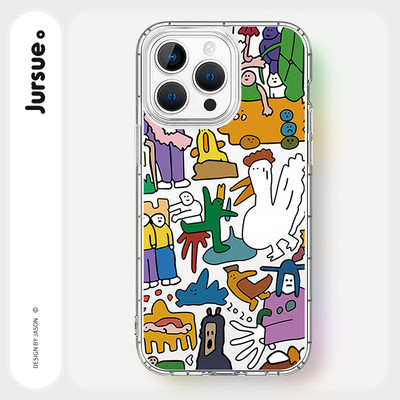 JURSUE Ốp điện thoại mềm bảo vệ chống sốc dễ thương Kawaii thời trang dễ thương cho iPhone 17 16 15 14 13 12 11 Pro Max SE 2020 X XR XS ip 8 7 Plus XY1338