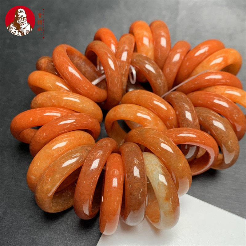 ((Ưu đãi đặc biệt) Myanmar Một Hàng Hóa Ngọc Đỏ Nhẫn Thời Trang Đơn Giản Đồng Bằng Nhẫn Ngọc Nhẫn Na