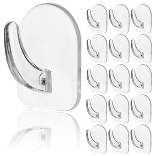Móc treo tường nhỏ tự dính Móc treo tường trong suốt cho nhà bếp và phòng tắm Miếng dán tái sử dụng chống thấm nước hạng nặng