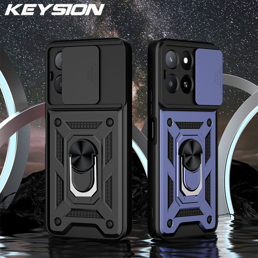 Ốp Chống Sốc KEYSION Cho Honor X5b X5b Plus Silicone + PC Trượt Bảo Vệ Camera Vòng Đứng Vỏ Điện Thoạ