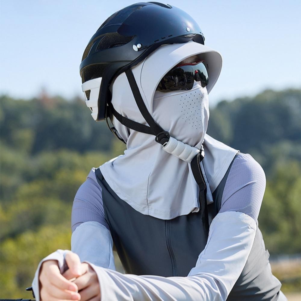 Cycling sun protection sun protection protection mask hat integrated neck veil summer ice silk