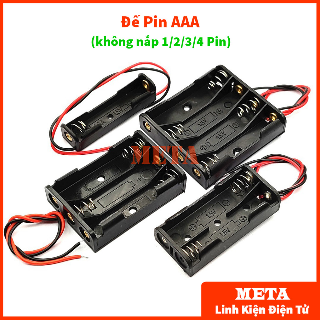 Đế Pin AAA Không Nắp 1/2/3/4 Pin - Đế 1 Pin AAA, Đế 2 Pin AAA, Đế 3 Pin AAA, Đế 4 Pin AAA Pin - Pin 