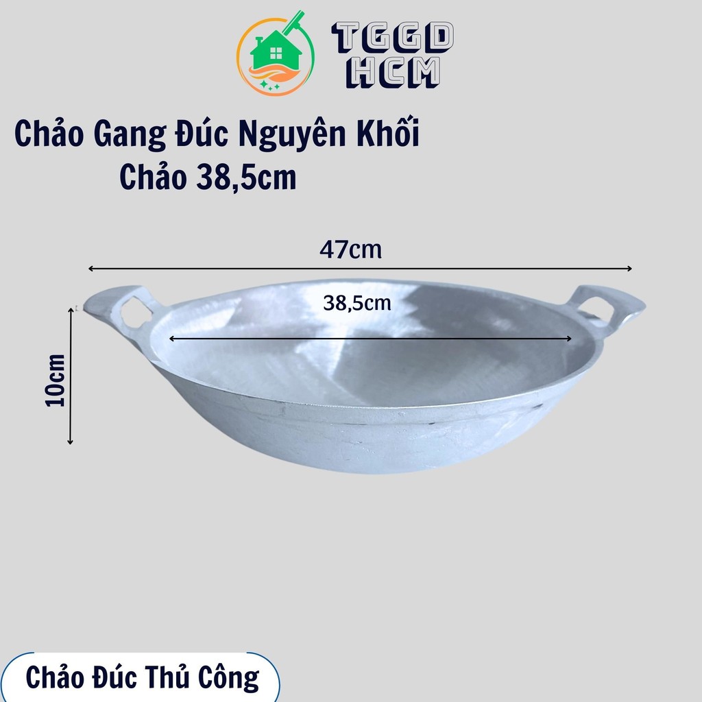 Chảo Gang Đúc Nguyên Khối-Chảo Gang Đúc Thủ Công Chiên Cá Chiên Bánh