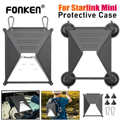 Hộp bảo vệ cốc hút Fonken Vỏ ngoài trời chống vỡ có Carabiner cho đĩa Mini Starlink