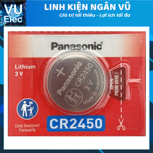 Pin CR2450 Panasonic 2450 3V Hàng Chính Hãng - Vỉ 1 Viên Pin Điều Khiển Ô Tô, Xe Máy