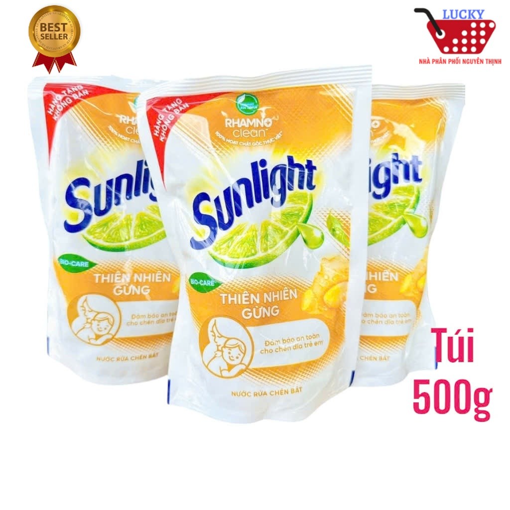 [Hàng khuyến mãi] Nước rửa chén Sunlight 500g Siêu Sạch hương Gừng thiên nhiên