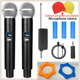  Micro động cầm tay kép không dây UHF Micro Karaoke có thể sạc lại cho bữa tiệc cưới Câu lạc bộ nhà thờ 