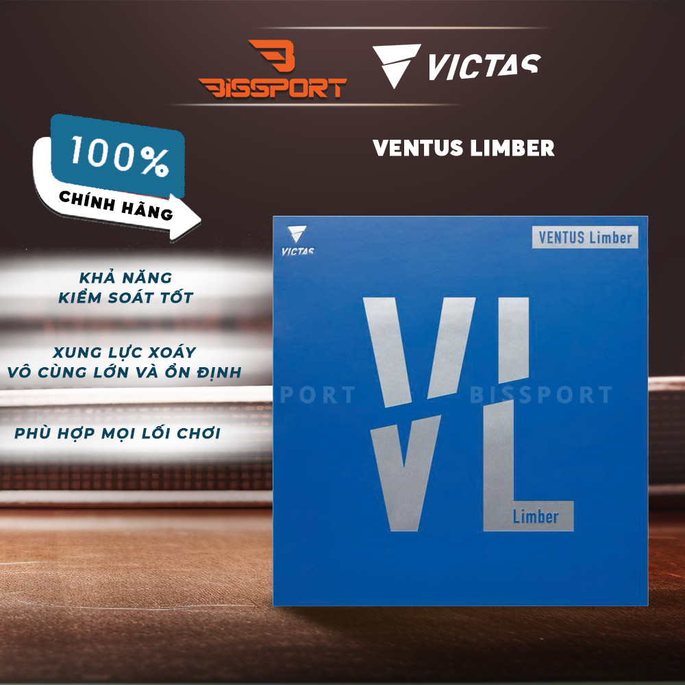 Mặt Vợt Bóng Bàn Victas Ventus Limber 40 Độ Chính Hãng 100% -  Kiểm Soát Chuẩn Xác, Tốc Độ Nhanh, Xo