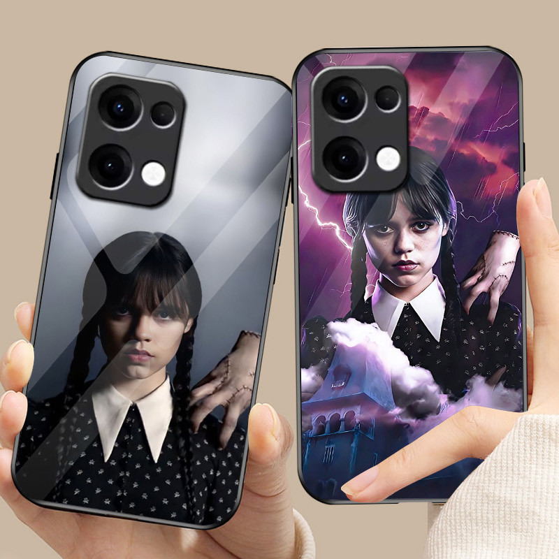 Ốp Điện Thoại Kính Jenna Ortega 01 Cho Oppo A54 A74 4G A79 5G A94 A3X Reno 11 12 13 11F 12F 13F 10 8