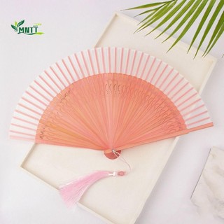 Quạt gấp tre chạm khắc MNTT Chống đỡ múa cổ điển cổ điển