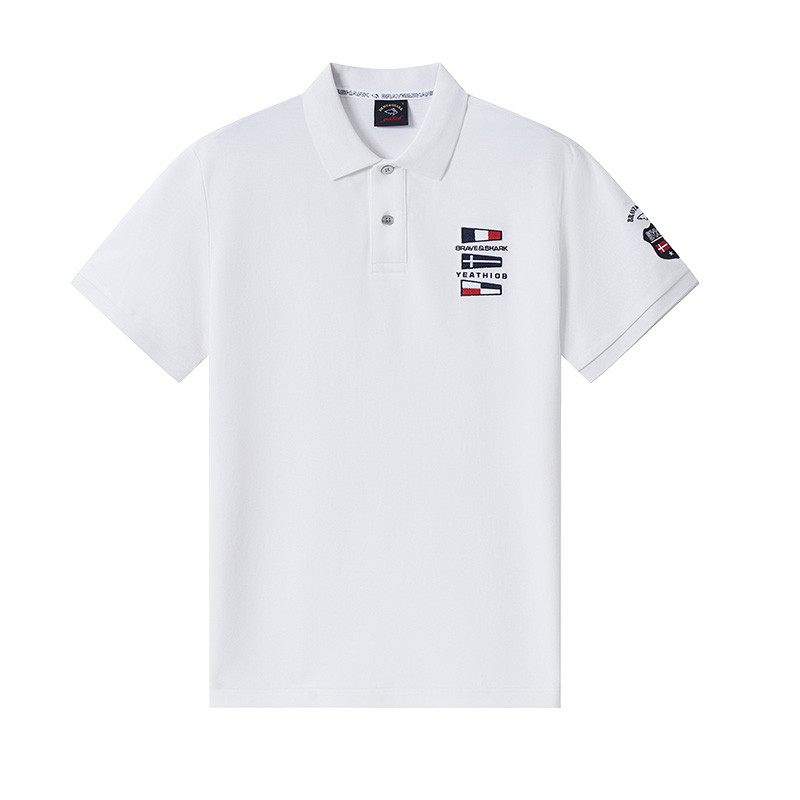 Áo polo tay ngắn BRAVE & Shark / Warrior Shark Áo thun nam cổ tối giản mới