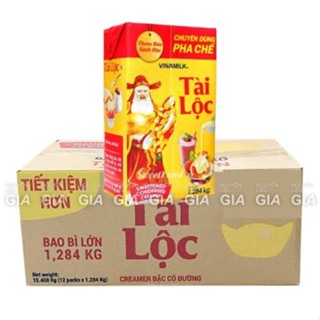   THÙNG 12 HỘP  Sữa đặc Tài Lộc Vinamilk hộp giấy 1284g pha trà cà phê 