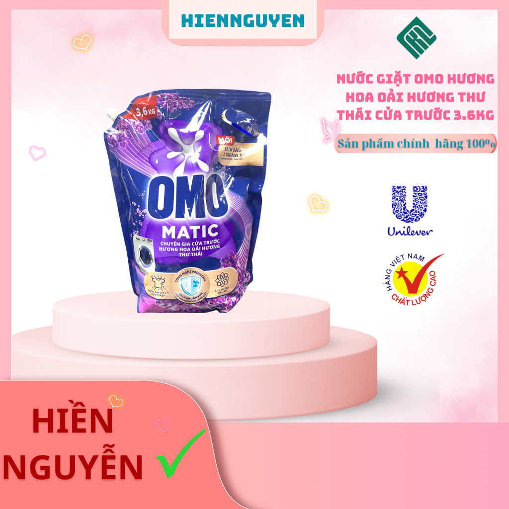 Nước giặt Omo Cửa Trước hương Oải Hương Thư Thái túi 3.6kg