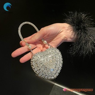 CANAMEK Sang Trọng Nhỏ Hình Trái Tim Kim Cương Giả Dạ Hội Ly Hợp Ví Nữ Túi Thời Trang Cho Nữ Dây Xích Túi Đeo Vai Dự Tiệc Quà Tặng Mới