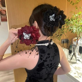 Tính Khí Thanh Lịch Kim Cương Giả Bướm Tóc Cho Nữ Ngọc Trai Hàn Quốc Tua Rua Cá Mập Kẹp Thời Trang Cô Gái Hoa Kẹp Tóc