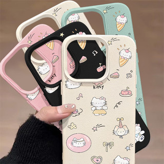 Ốp điện thoại hình tròn bơi hoạt hình Hello Kitty Tương thích cho Iphone 15 14 12 13 11 16Pro Max X XS XR XsMax Se2020 7 / 8 Plus Silicon Mềm Ốp Lưng Chống Sốc Cao Cấp