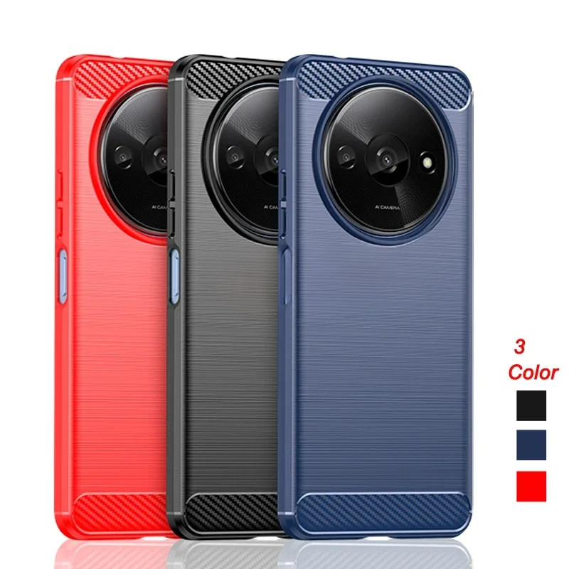 Dành Cho Xiaomi Redmi A3 14C 14R Ốp Lưng Sợi Carbon Silicon Chống Sốc Redmi A3 Bao Redmi A3X A3 14C 