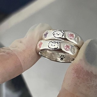 Hoạt Hình Dễ Thương Chó Con Mèo Con Nhẫn Nữ, Tình Yêu zircon Mèo Ngọt Ngào Mở Đa Năng Ngón Tay Chỉ Số Nhẫn Cặp Đôi Nhẫn Bạn Gái
