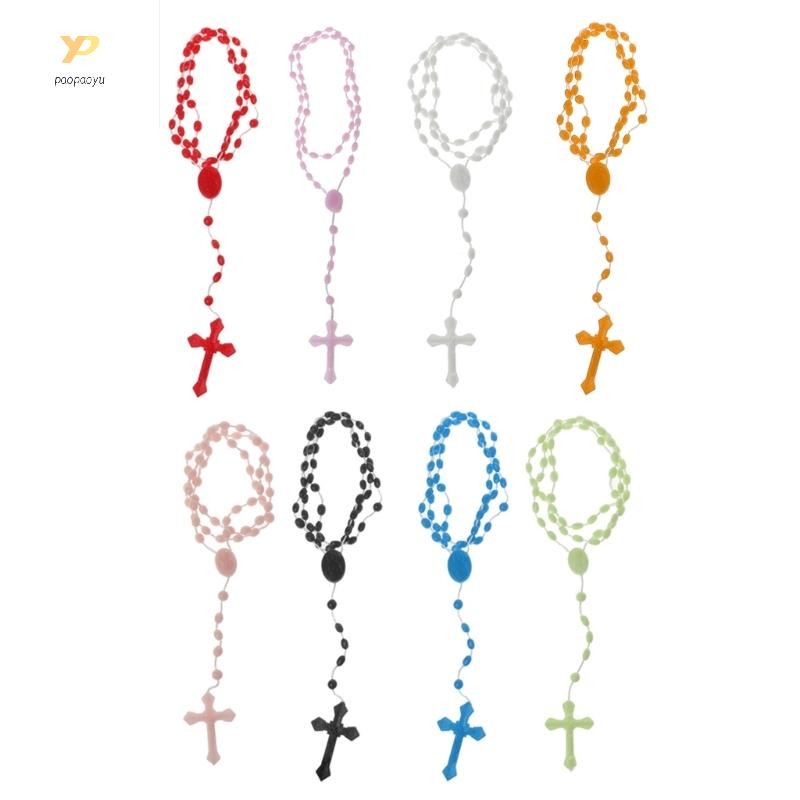 Plastic Rosary Beads Luminous Necklace Catholicism Prayer Religious Jewelry