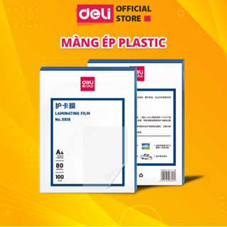 Màng Ép Plastic DELI Giấy Ép Khổ A3 A4 80MIC Chất Lượng Cao, Lưu Trữ Bảo Vệ Tài Liệu Ảnh Màu Giấy Tờ