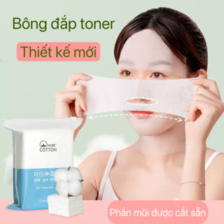 Bông trang điểm miếng 200 miếng mẫu mới, bông đắp toner lotion mask co dãn, mỏng mịn