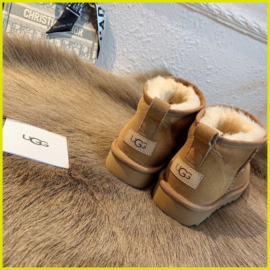 Giày tuyết UGG nữ da thật lông, ấm áp và chống trơn trượt
