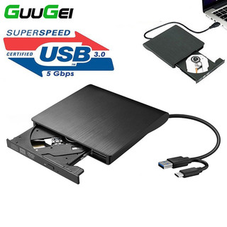 Ổ đĩa DVD CD ngoài Guugei USB3.0 / Loại C Đầu DVD gắn ngoài Ổ đĩa quang Trình điều khiển đầu đốt DVD