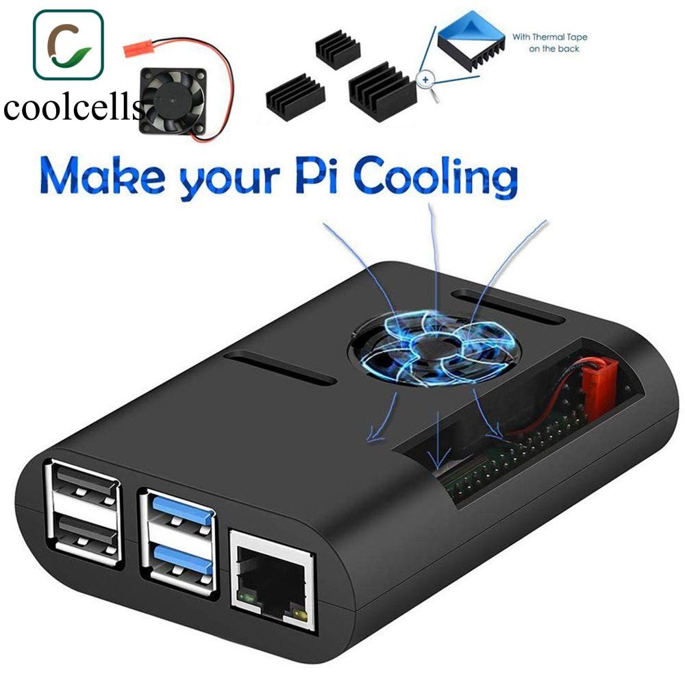 COOLCELLS Cover Bộ làm mát ASB hữu ích cho Raspberry Pi 4 Model B, Pi 4B, Pi 4 Vỏ bền