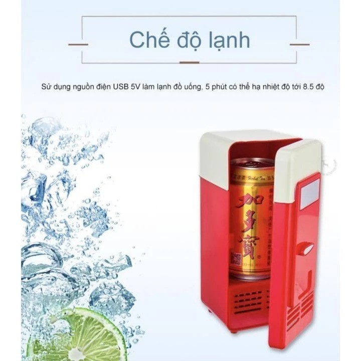 Tủ lạnh mini giữ nóng sử dụng cổng USB Nhỏ Gọn Mini Fridge Refrigerator