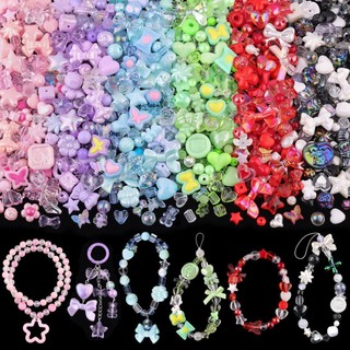  50   100g hạt acrylic hộp mù ngẫu nhiên nhiều hạt rời phụ kiện trang sức đính cườm acrylic 