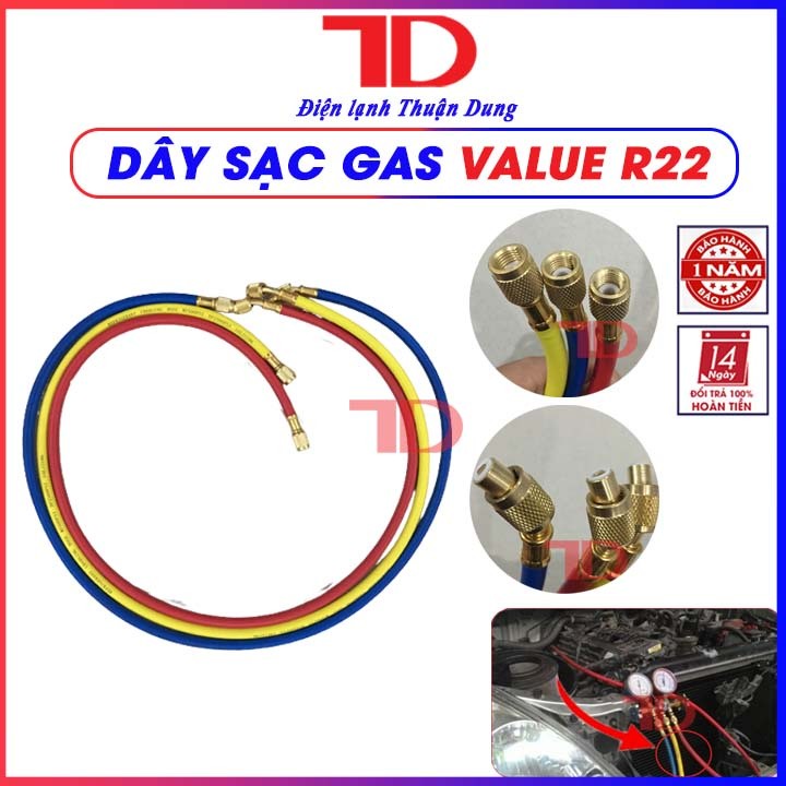 DÂY DẪN GAS MÁY LẠNH VALUE R22 Bảoh 12 tháng dùng nạp gas hệ thống lạnh tương thích dàn nóng Gas R32