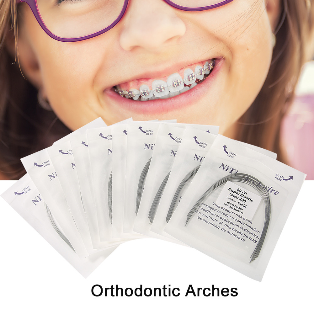 10 Cái / gói Nha Khoa Chỉnh Nha Siêu Co Giãn Niti Tròn Ovoid Vòm Dây