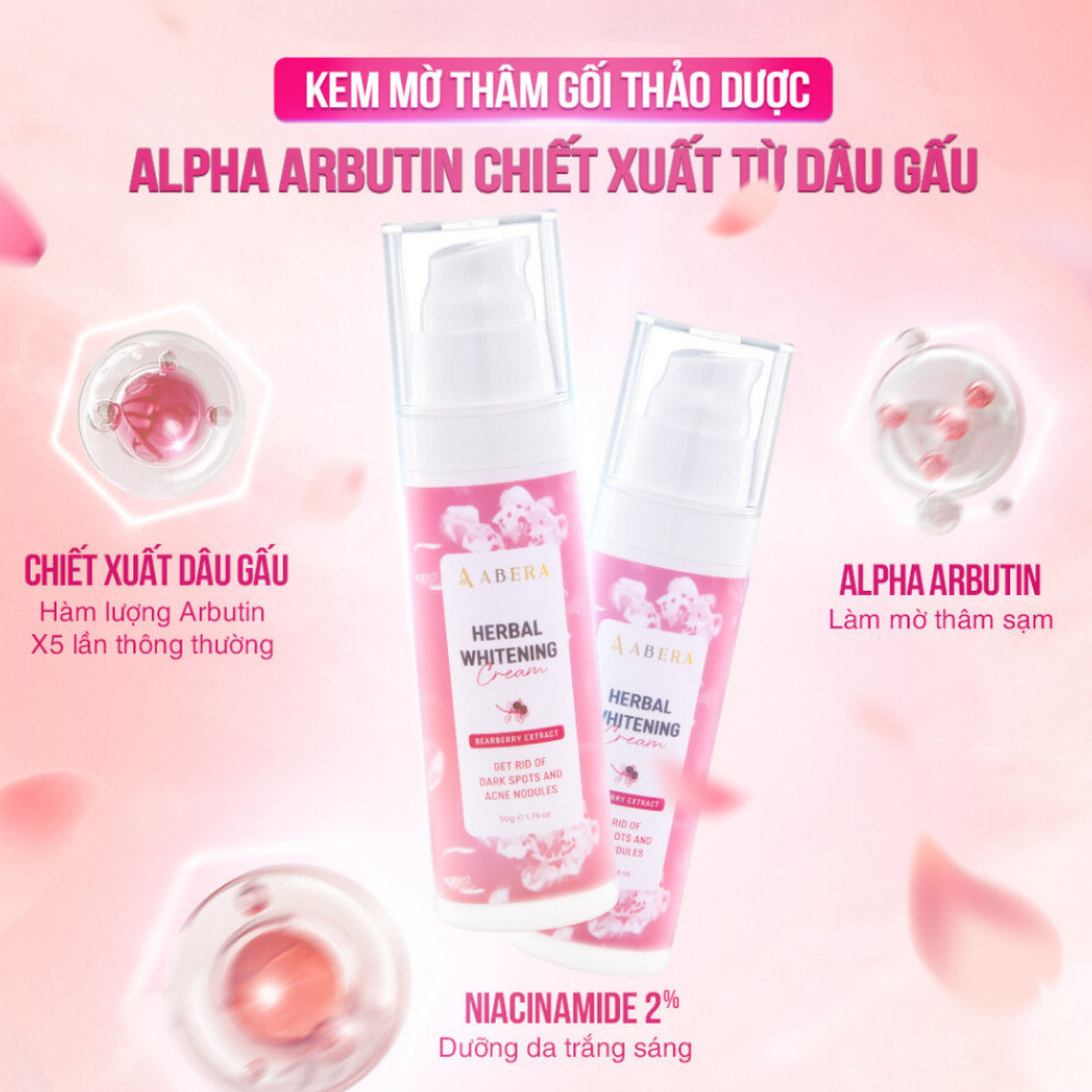 Kem mờ thâm thảo dược ABERA - Kem ABERA mờ thâm bẹn, nách, khuỷu tay, đầu gối chỉ sau 1 liệu trình chai 50ml - YOUNG