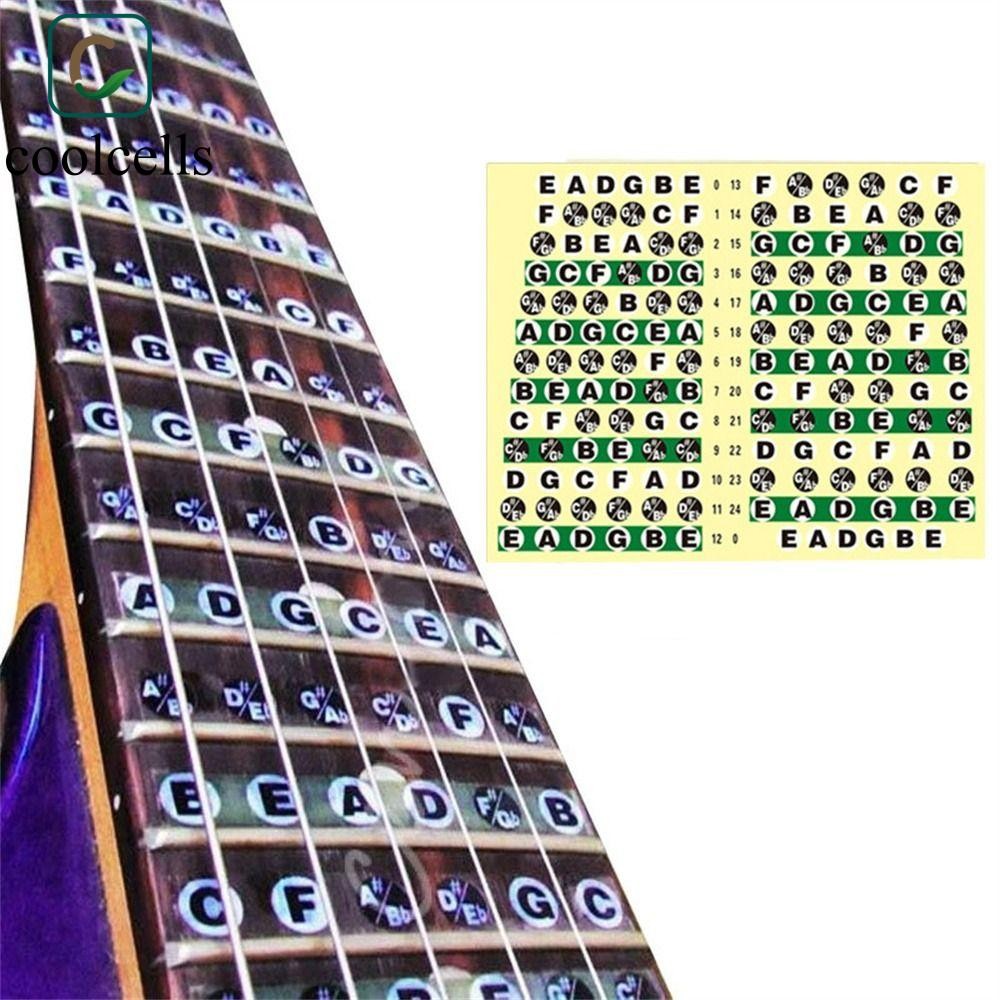 Coolcells Guitar Note Sticker Học Di Động Frets Note Decal Âm Nhạc Cân Đàn Guitar Điện Người Mới Bắt