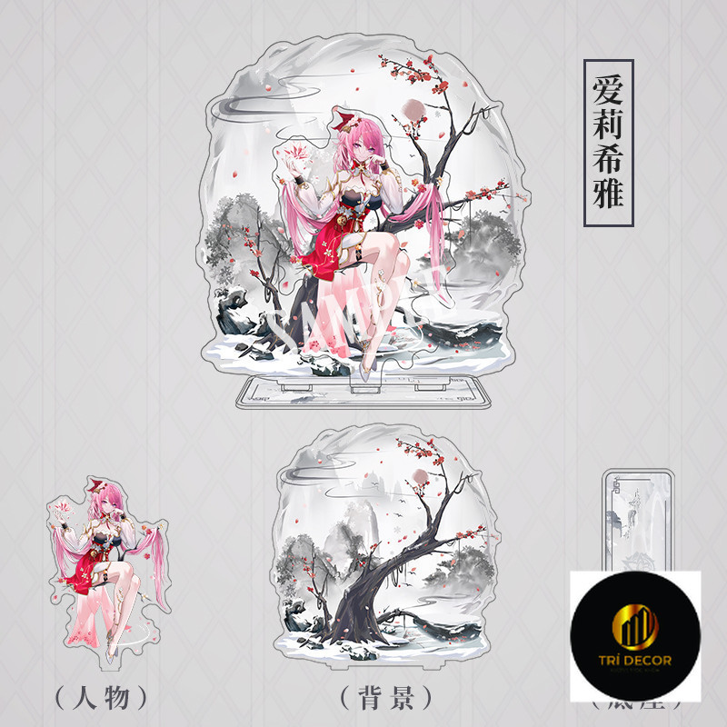 Móc Khoá, Standee, Tranh Kính Mô Honkai: Star Rail Elysia Nhân Vật Game Anime Trang Trí Bàn Học, Làm