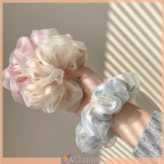 [Chamer] Dây buộc tóc hoa ngọt ngào bằng lụa hai lớp dành cho bé gái Dây buộc tóc đuôi ngựa Dây cao su Dây buộc tóc Phụ kiện tóc MỚI