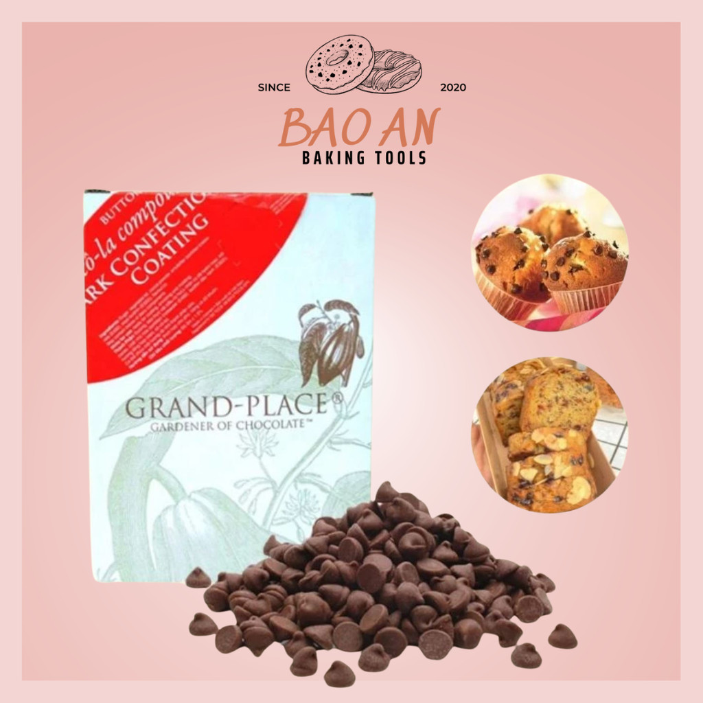 Socola Chips Gran-place Puratos hạt đen hạt trắng gói tách lẻ 100 gram