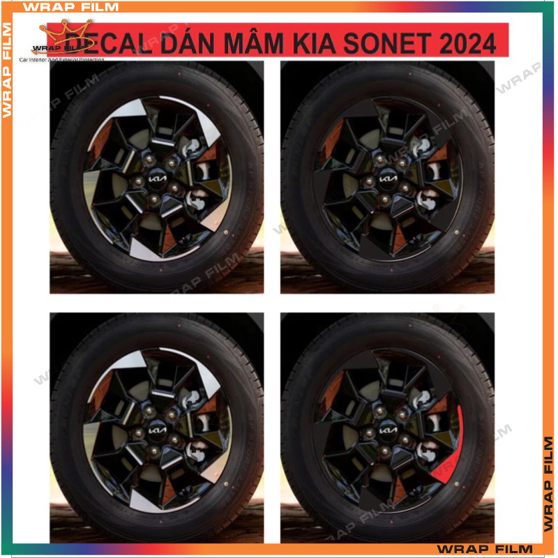 KIA SONET 2025 : Decal dán mâm Kia Sonet 2024 new ( giá bao gồm 5 bánh)