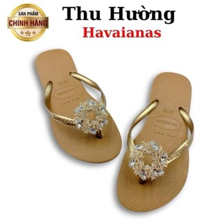  Tổng Hợp Dép Havaianas Nữ Slim Gắn Kèm Charm Nguyệt Quế - Từ Brazil - Cao su non tự nhiên chống trơn trượt - Thu Hường 
