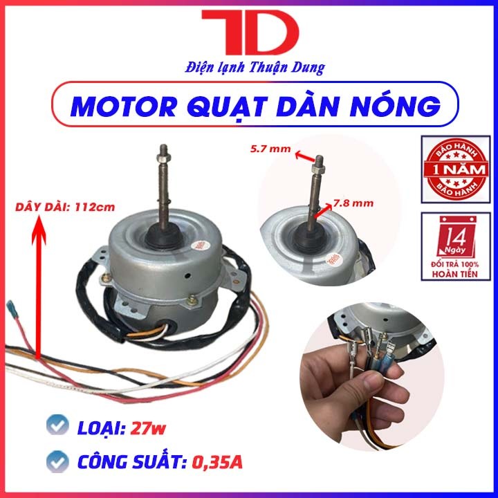Mô tơ quạt dàn nóng 1HP đến 1.5HP 36W 5 dây cùng chiều 02
