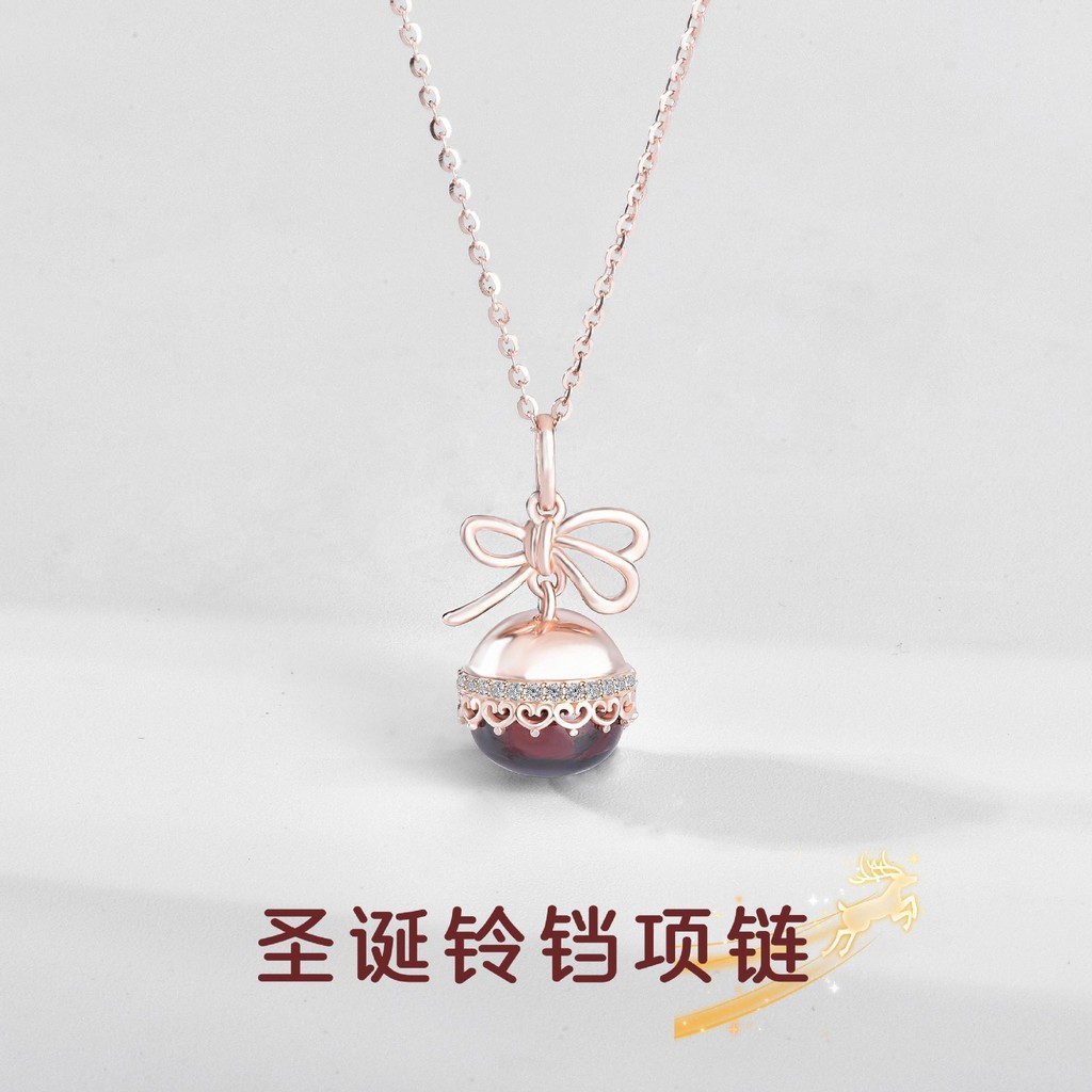 Đồng hồ cổ chuông Giáng sinh bạc 925 kết hợp pha lê