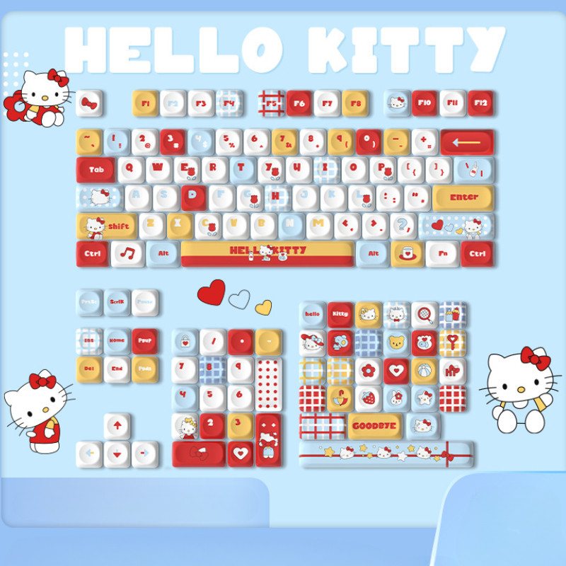 PBT Keycap MOA Hello Kitty Keycap Cá Tính Nhuộm Thăng Hoa Bàn Phím Cơ Văn Phòng Dễ Thương Keycap Thích Ứng Với 61 / 63 / 64 / 67 / 68 / 71 / 75 / 78 / 82 / 84 / 87 / 96 / 98 / 100 / 104 / 108 | BigBuy360 - bigbuy360.vn