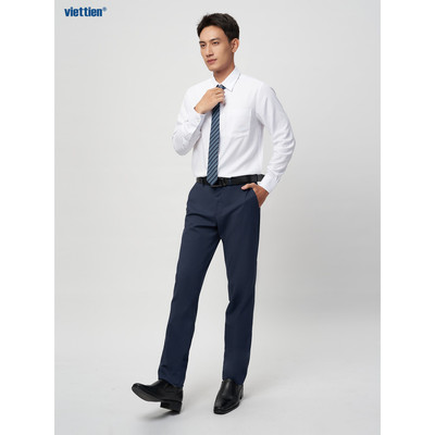Áo sơ mi tay dài vạt tròn VIETTIEN vải Hoa hồng form REGULAR VT00000234