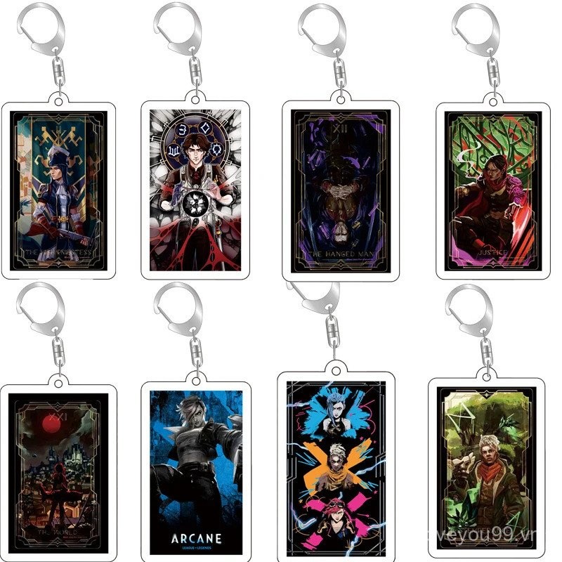 Arcane League of Legends Jinx vi Anime Acrylic bạn bè quà tặng cô gái dễ thương sáng tạo Keychain Le
