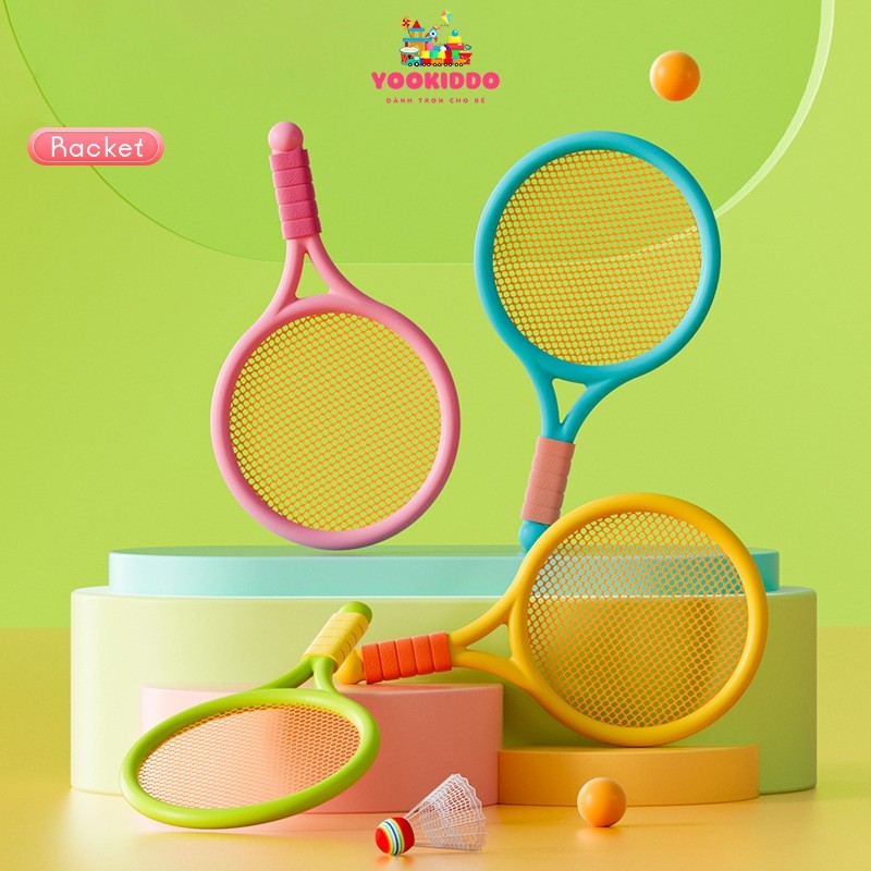 Bộ Vợt Cầu Lông Kiêm Vợt Tennis Kèm 1 Bóng 1 Cầu - Đồ Chơi Ngoài Trời Cho Trẻ Em Thúc Đẩy Khả Năng Vận Động Cho Các Bé