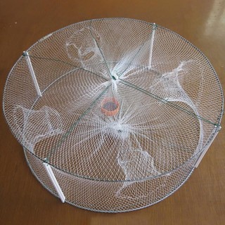 TMOY 1 Chiếc Có Thể Gập Lại Câu Cá Cá Cua Mồi Lưới Bẫy 4 Lỗ Crayfish Tôm Hùm Fishnet Đúc Nhúng Lồng 42 * 20cm TCVN
