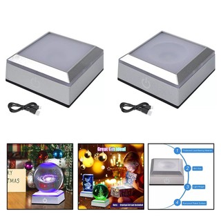 [Nevertl] Đế đèn LED chiếu sáng đầy màu sắc Đế trưng bày hình vuông cho nghệ thuật thủy tinh 3D pha lê